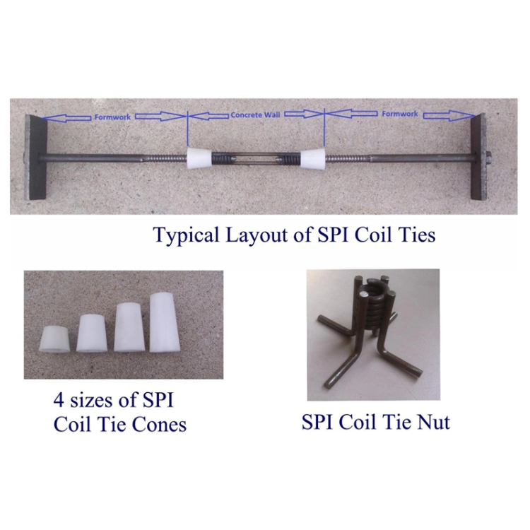 Construction Concrete Formwork Strut Coil 250mm Bolt Coil Tie