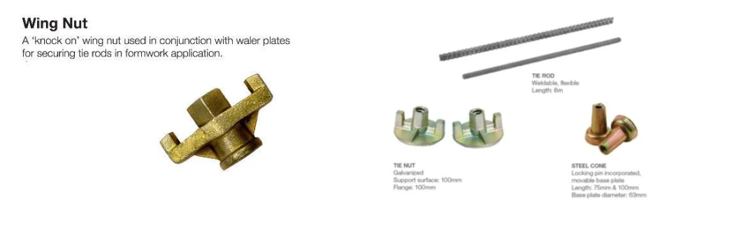 D15/17 Hot Rolled Steel Rebar Steel Coil Rod Threaded Rod and Formwork Tie Rod with Wing Nut Formwork Clamp and Construction